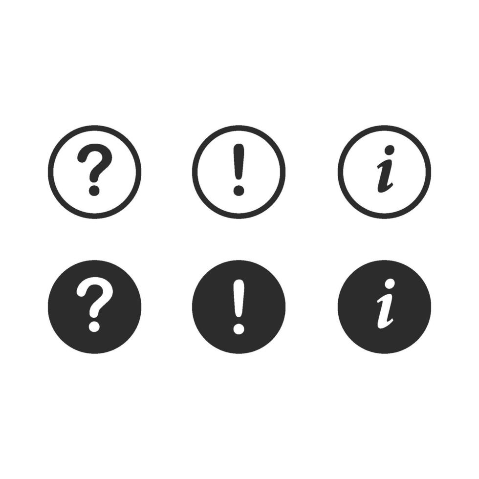 Question, warning vector icons for web and mobile app