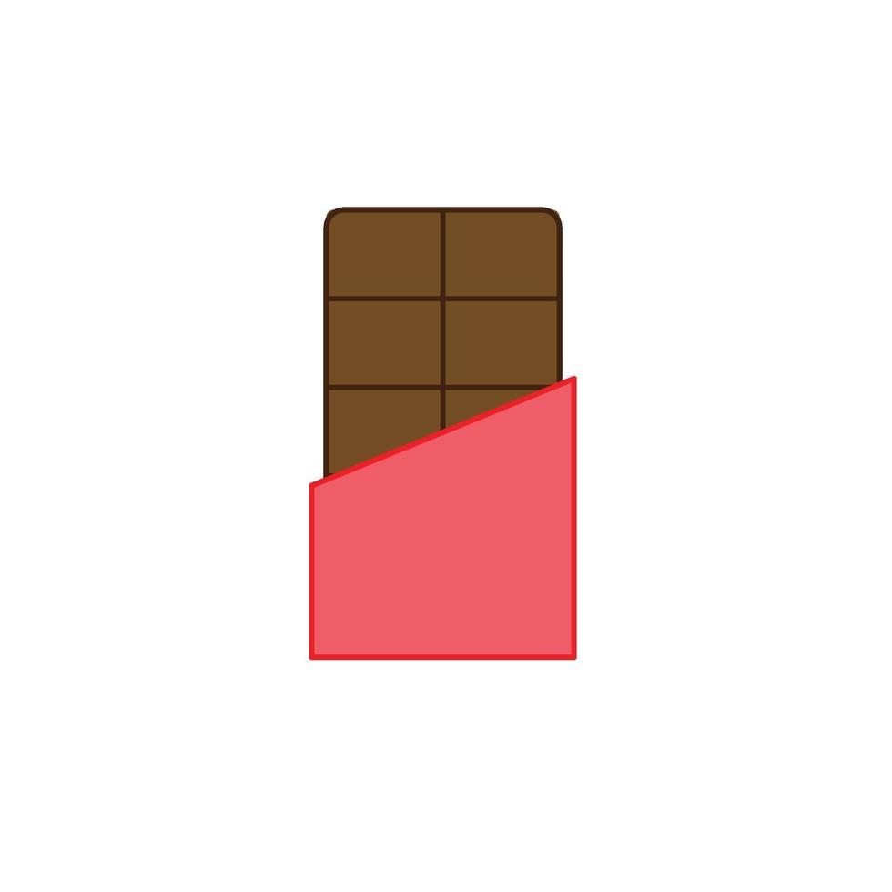 icono de vector de barra de chocolate. dulce icono de ilustración vectorial. delicioso, postres firman icono.