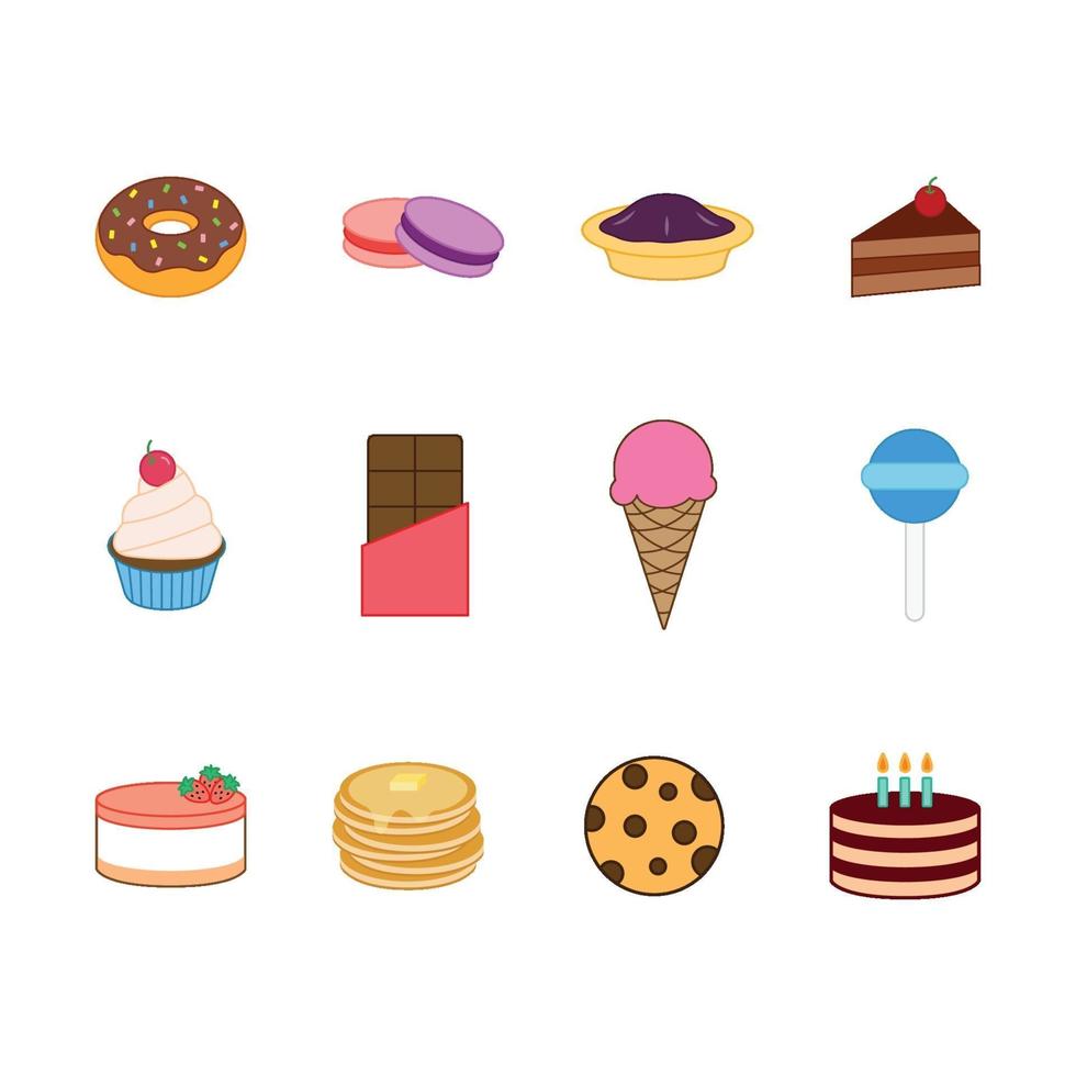 dulce icono de ilustración vectorial. delicioso, postres firman icono. vector