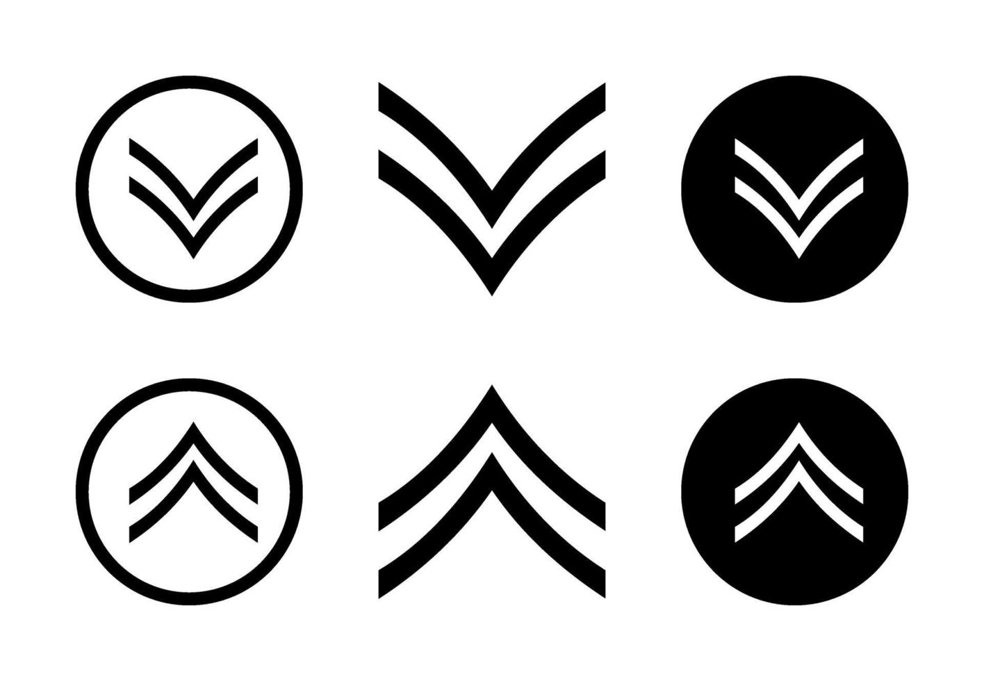 Arrow Up And Down Design Set Free Vector