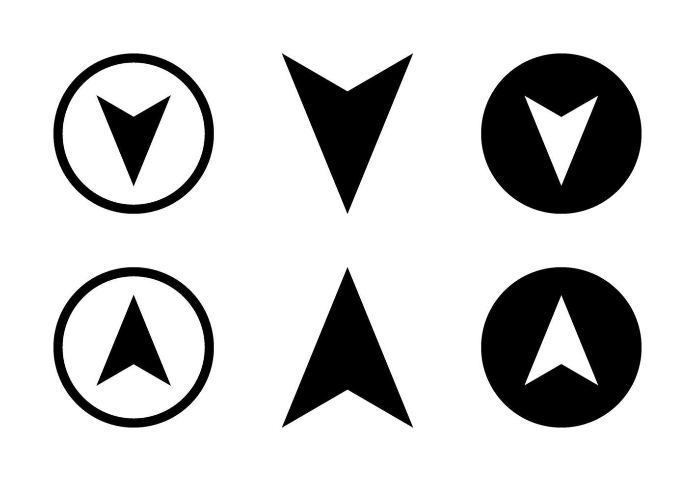 Arrow Up And Down Design Set Free Vector