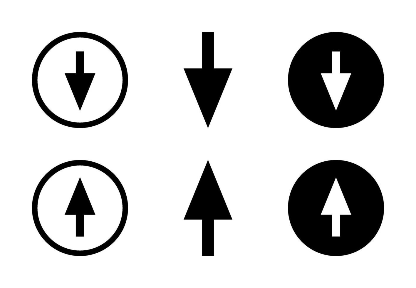 Arrow Up And Down Design Set Free Vector