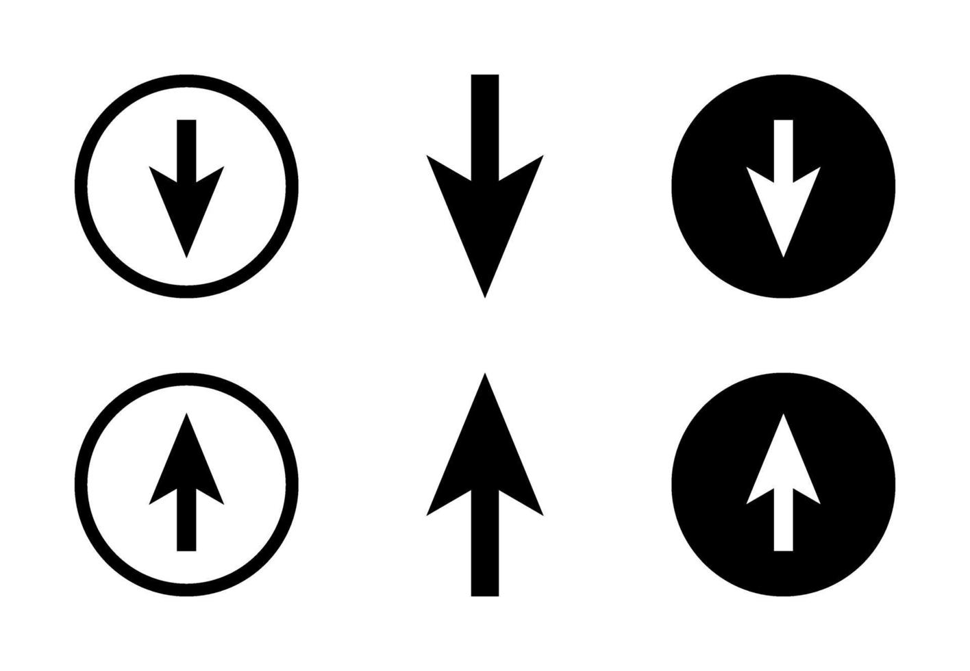 Arrow Up And Down Design Set Free Vector
