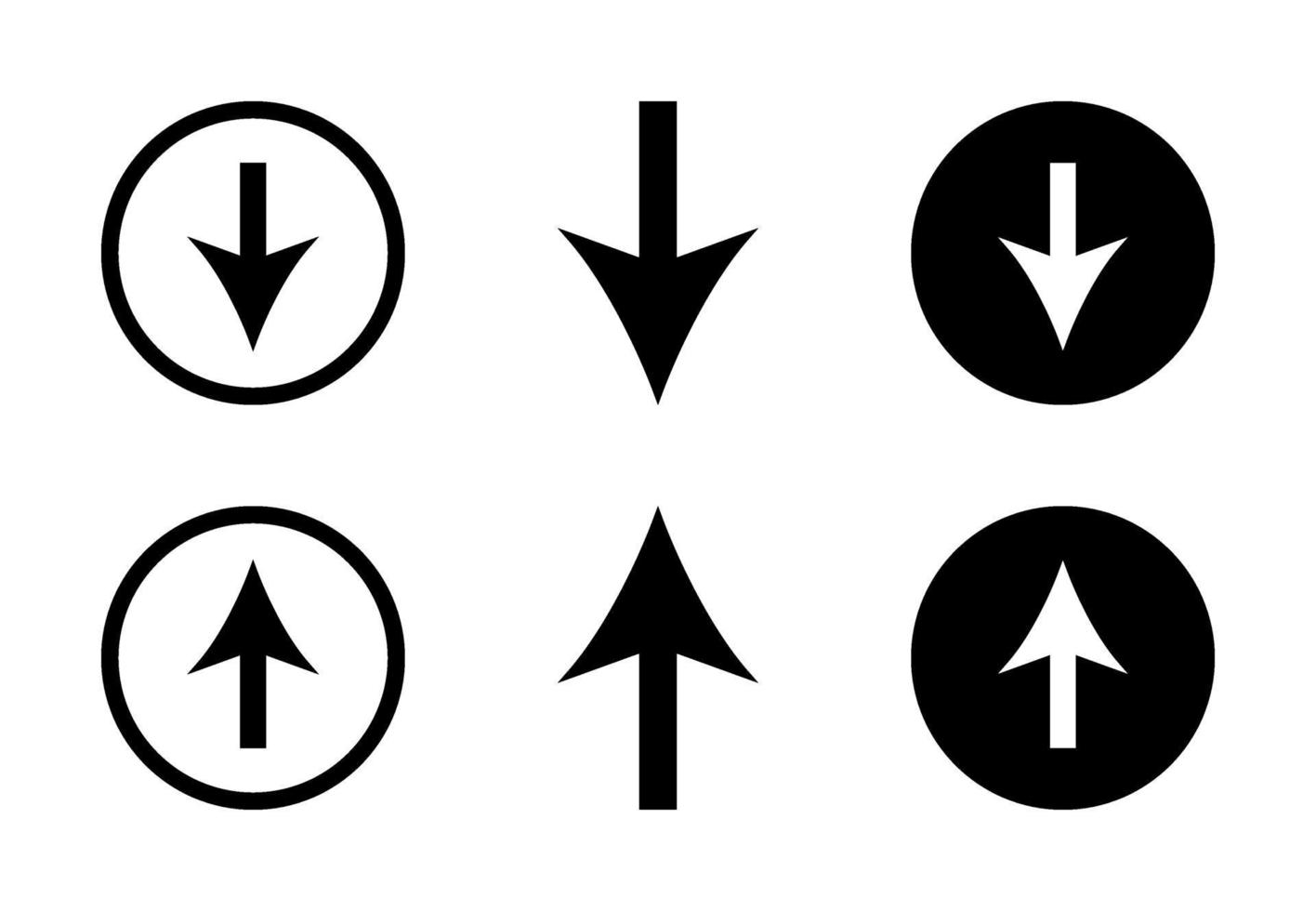 Arrow Up And Down Design Set Free Vector