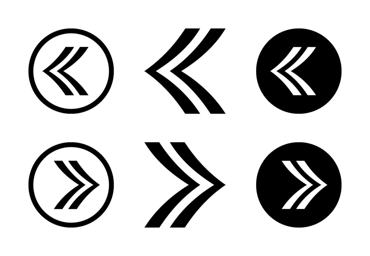 conjunto de diseño de flecha derecha e izquierda vector gratuito