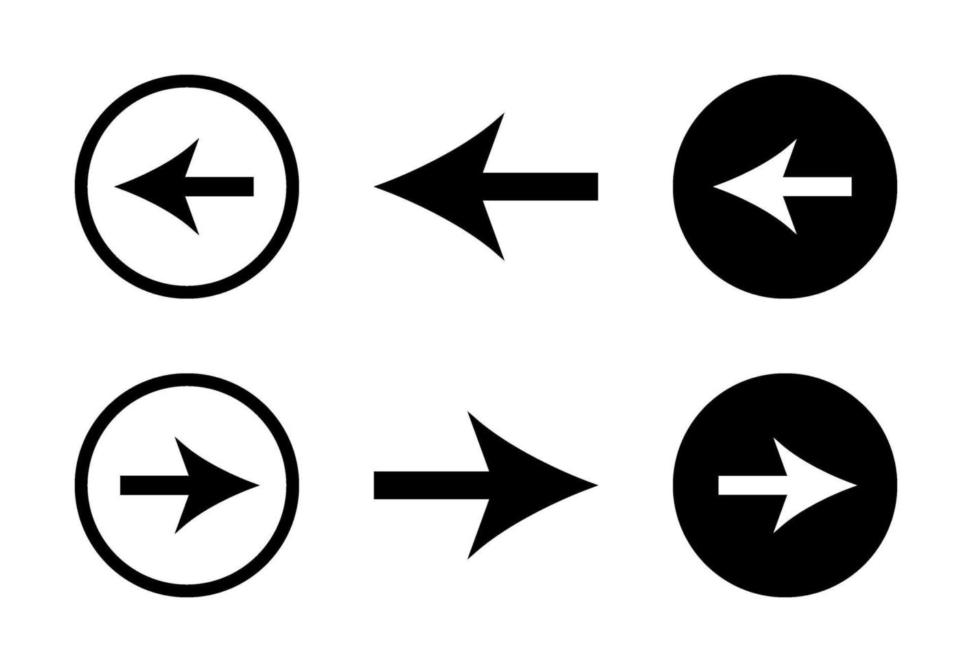 Arrow Right And Left Design Set Free Vector