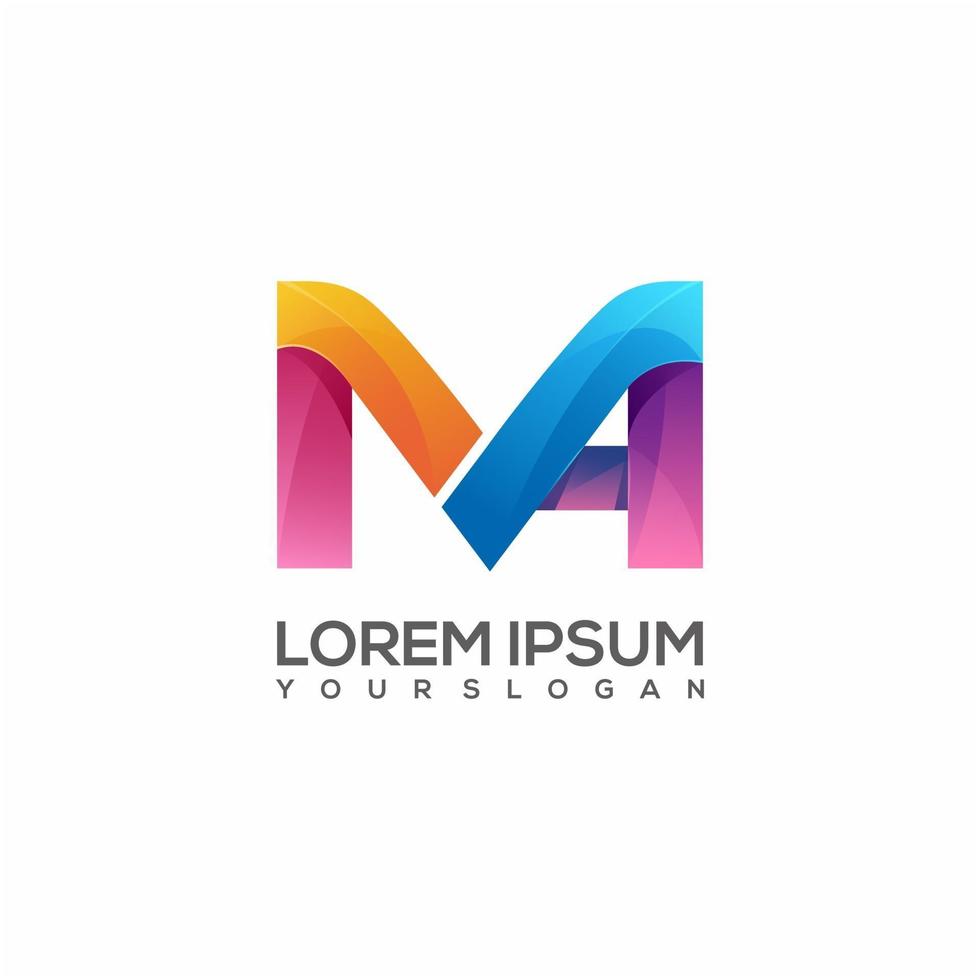 Logo a And A letter gradient colorful vector