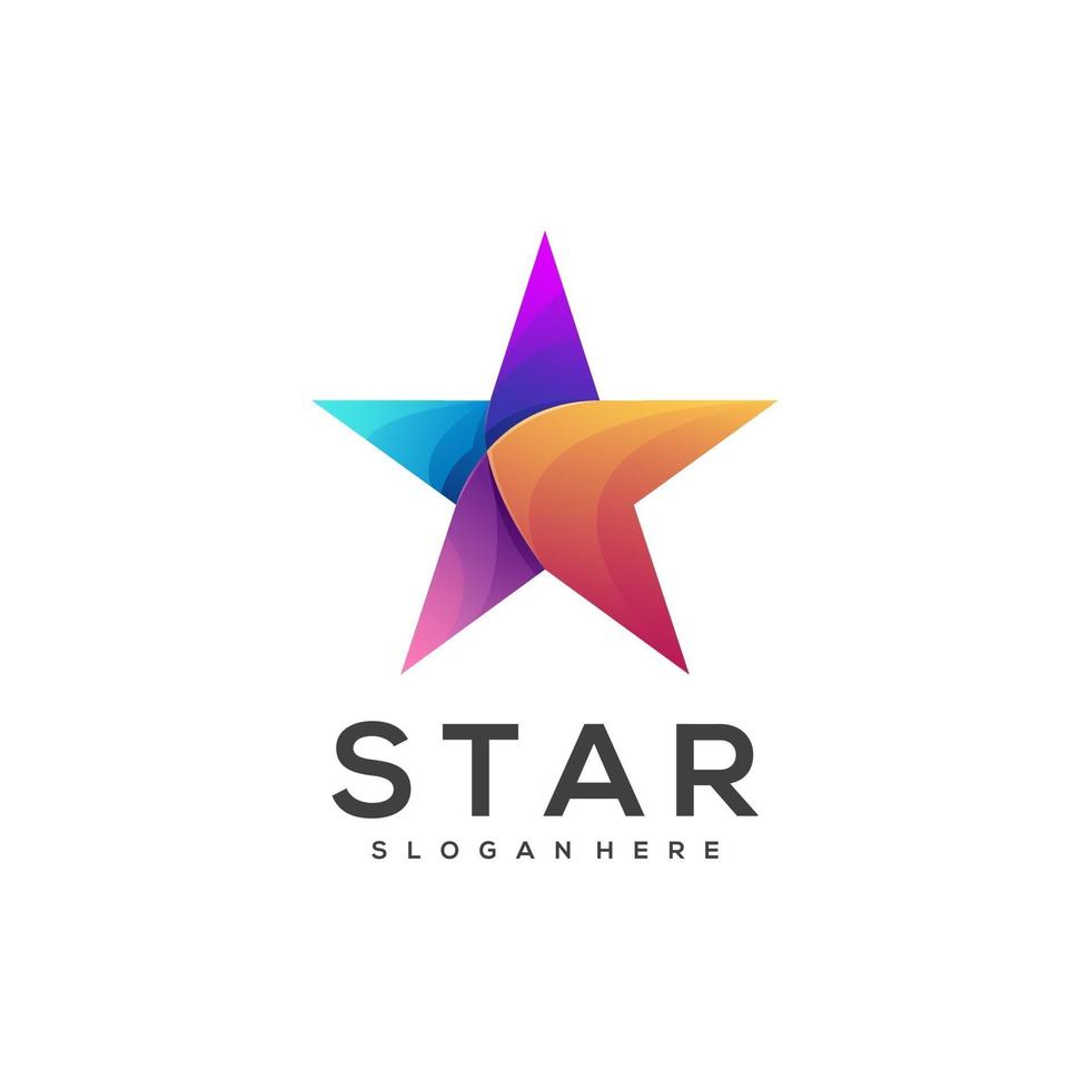 logo estrella colorido degradado vector