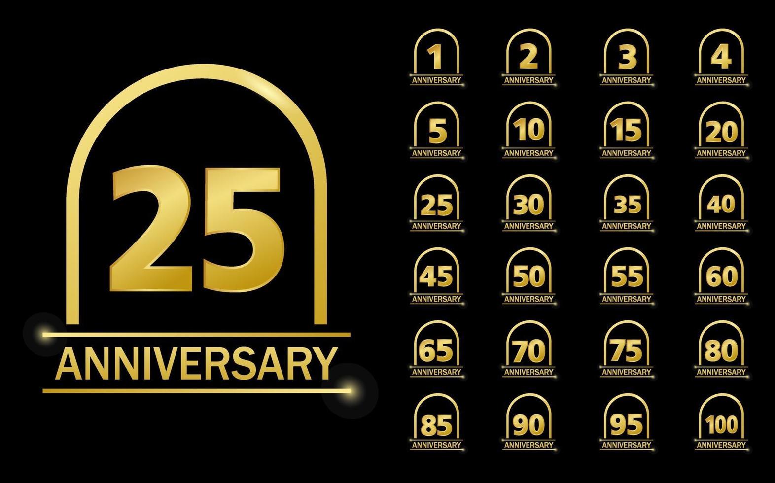 Anniversary celebration logotype set design vector
