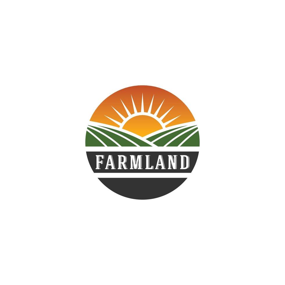 logotipo de tierras de cultivo en fondo blanco vector