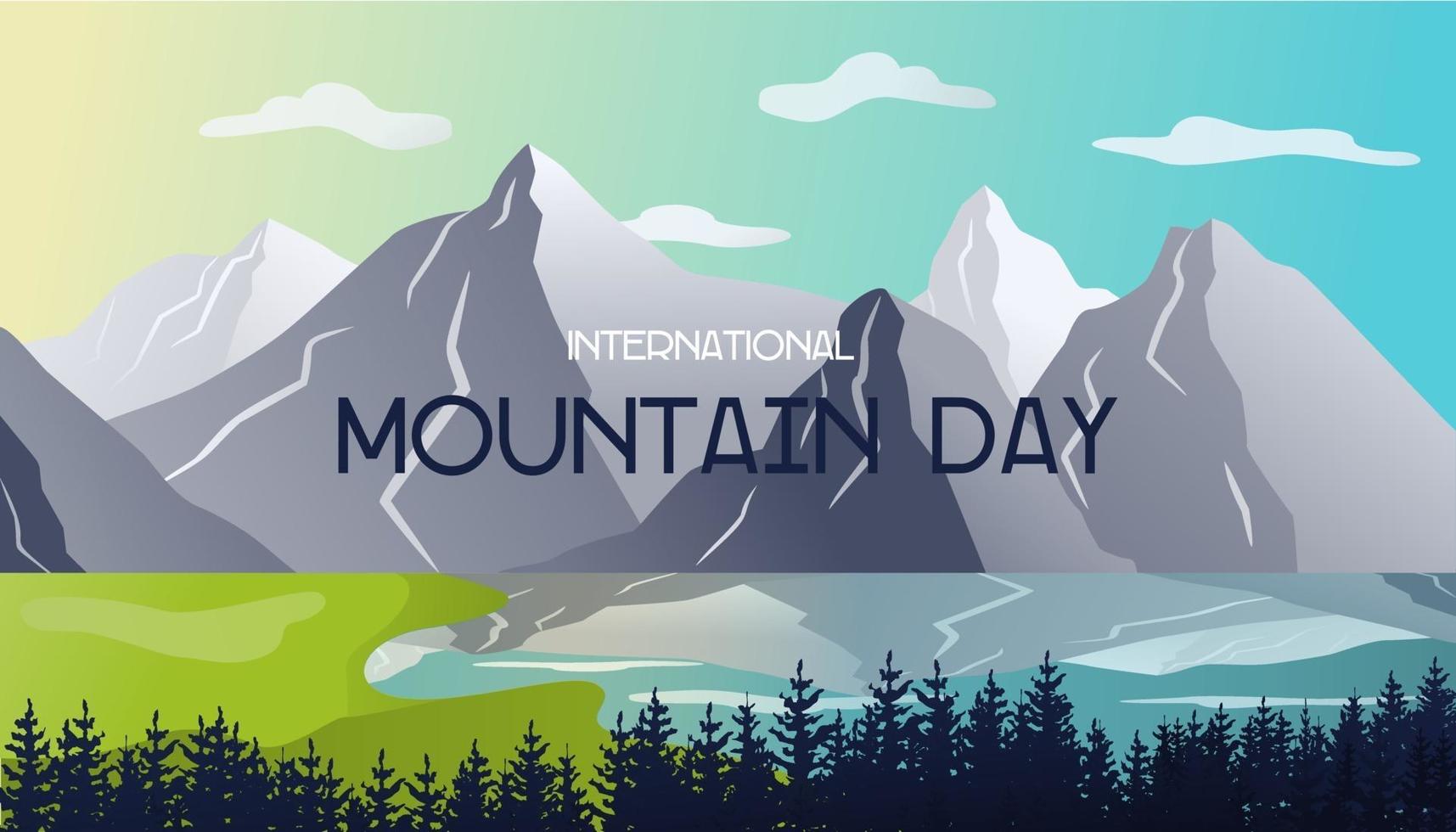 Mountain landscape. International mountain day. Vector illustration with a gradient