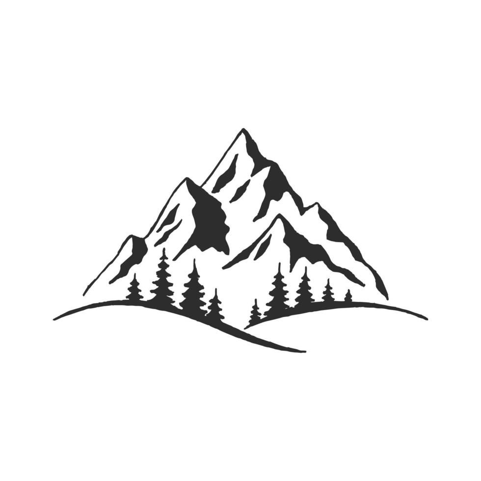 Ilustración de vector dibujado a mano del paisaje de montaña. 2220036 Vector en Vecteezy
