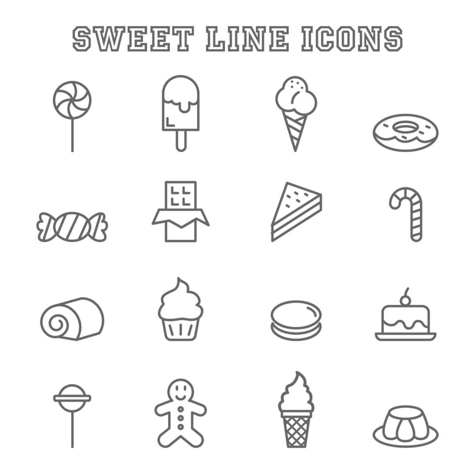 iconos de línea dulce vector