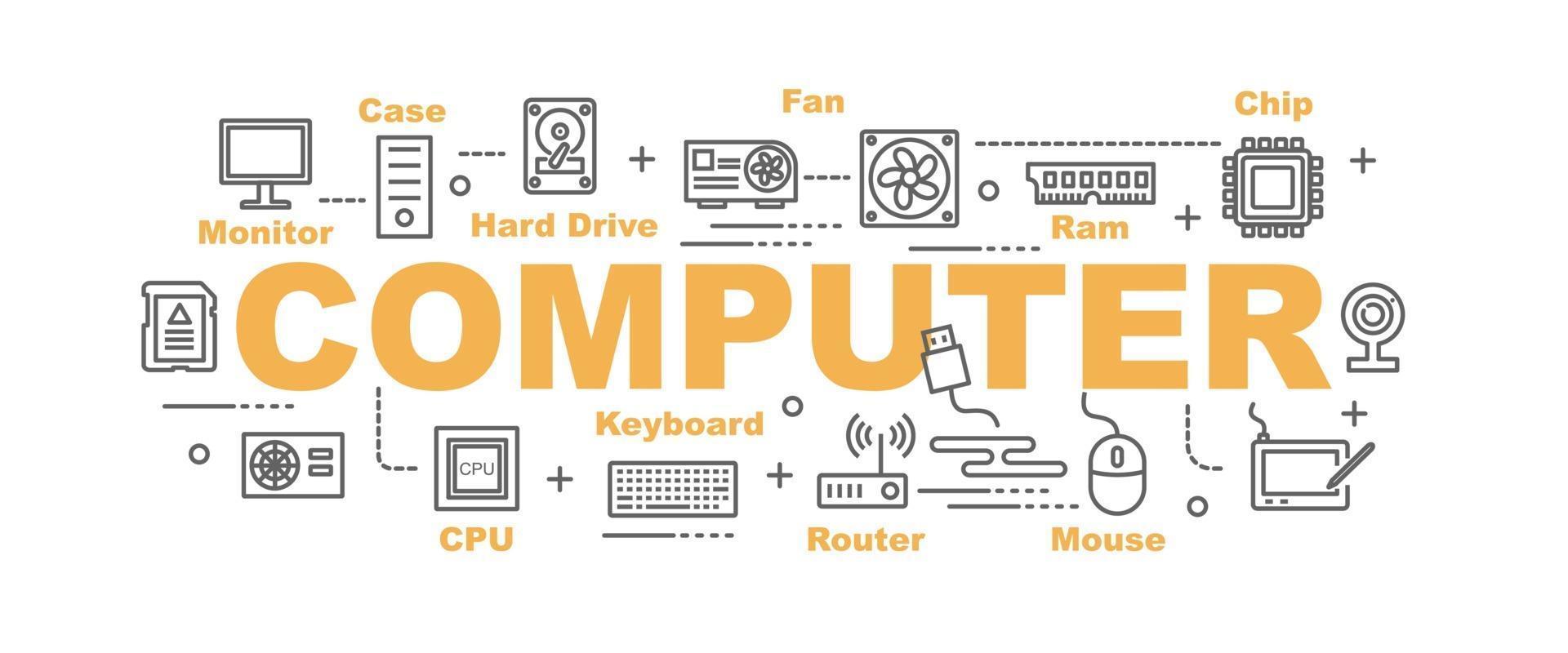 computer part vector banner