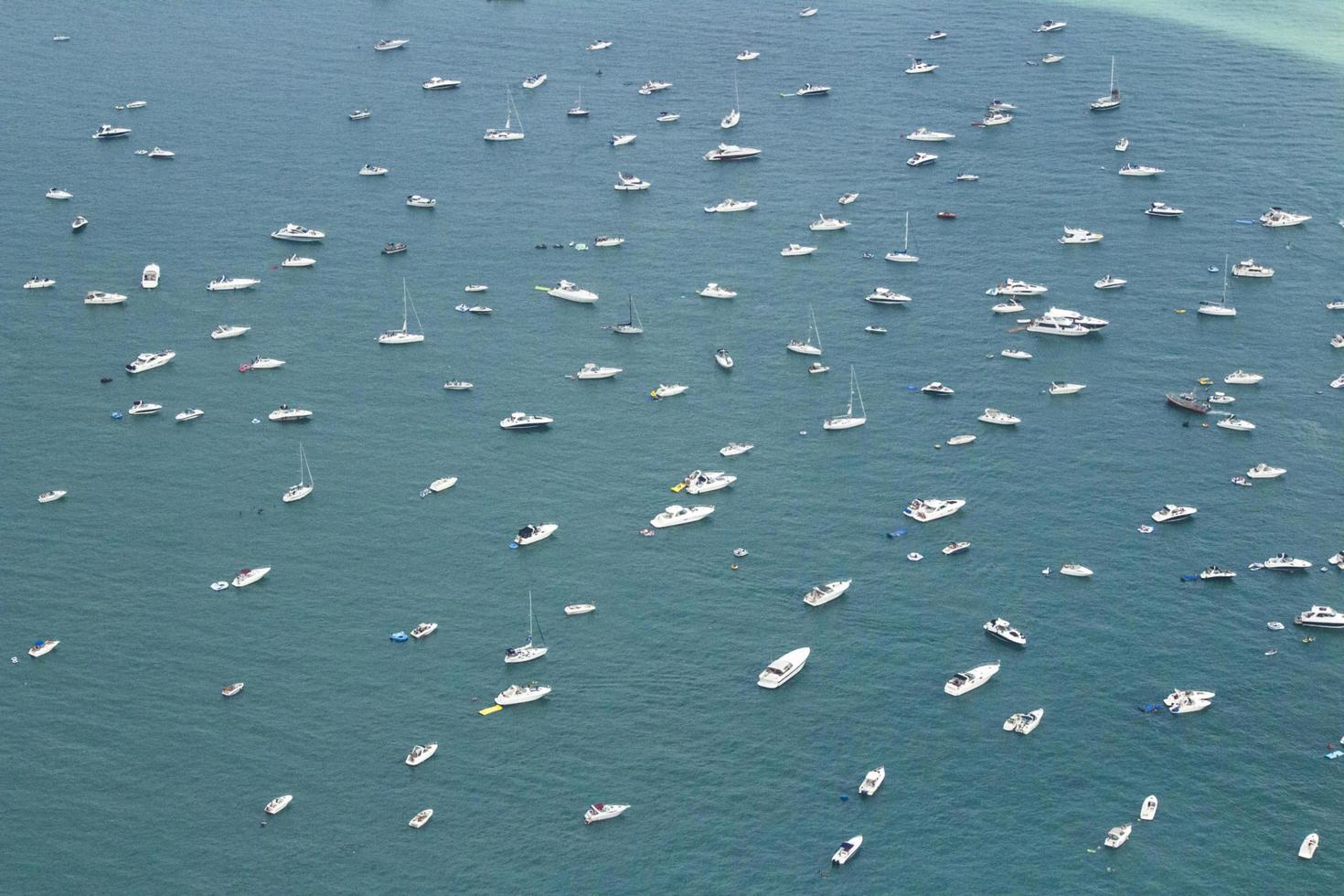 Yachts on Lake Michigan photo