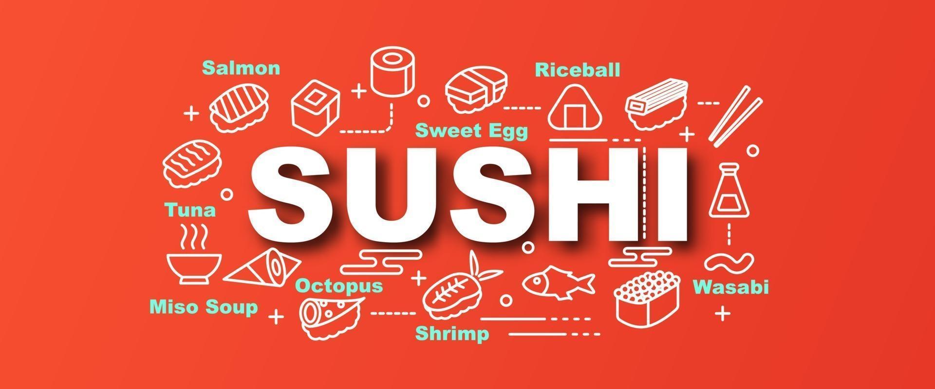 sushi vector trendy banner