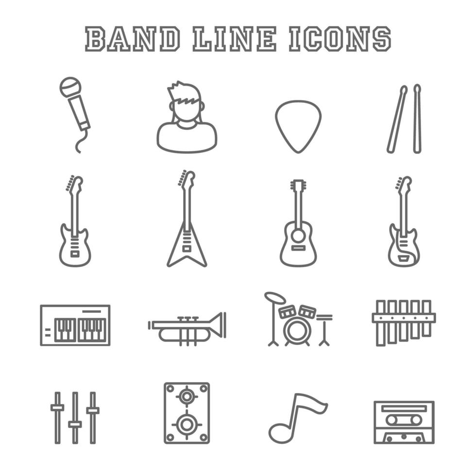 band line icons vector