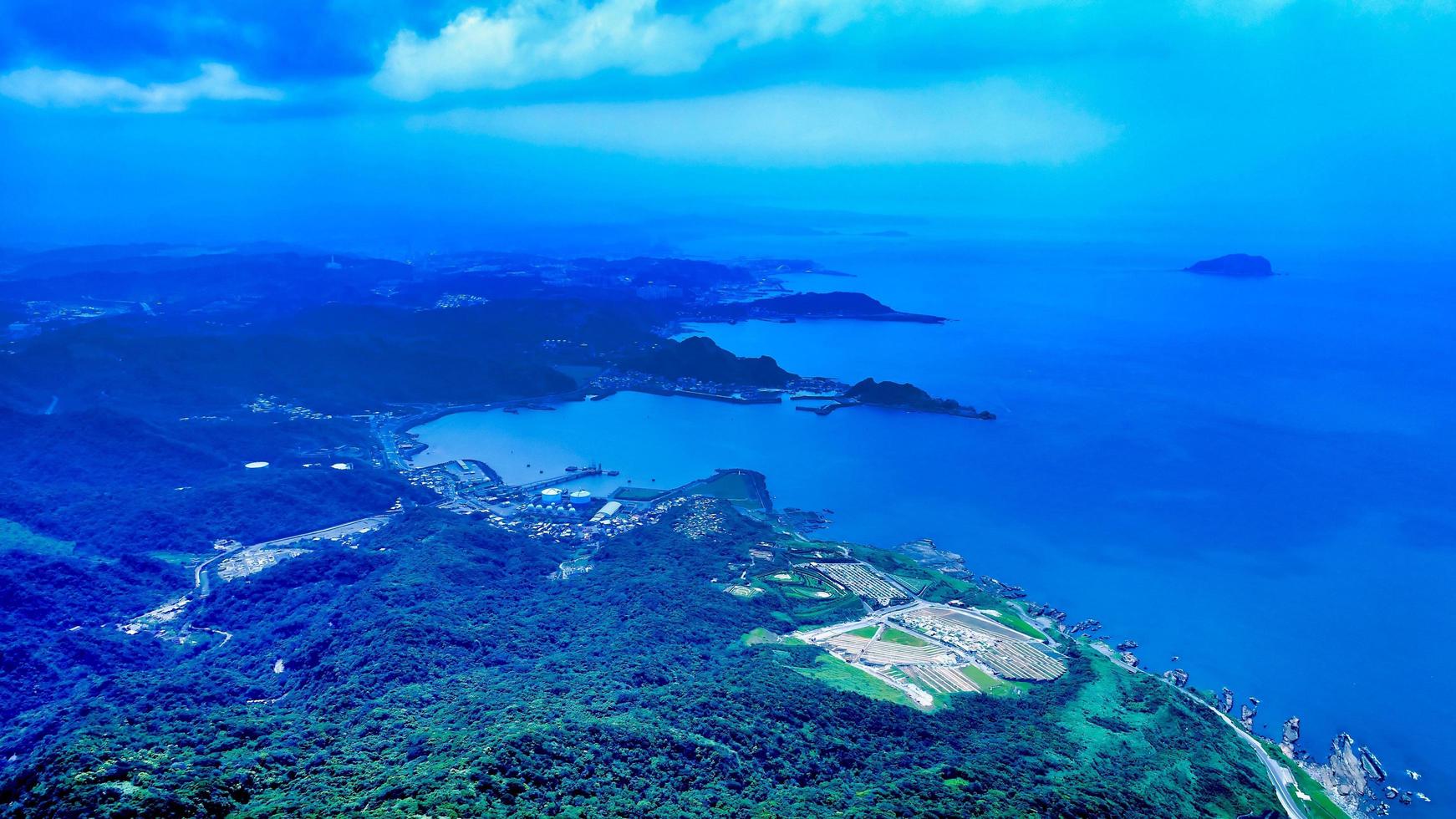 vista aérea de la esquina noreste de taiwán foto