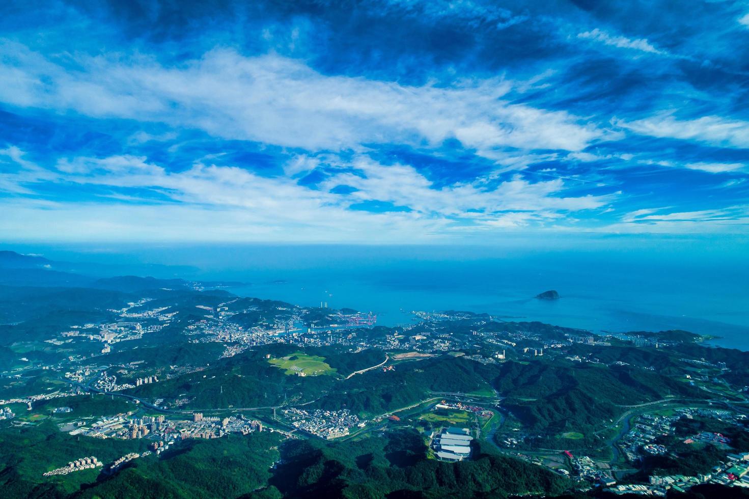 vista aérea de la esquina noreste de taiwán foto