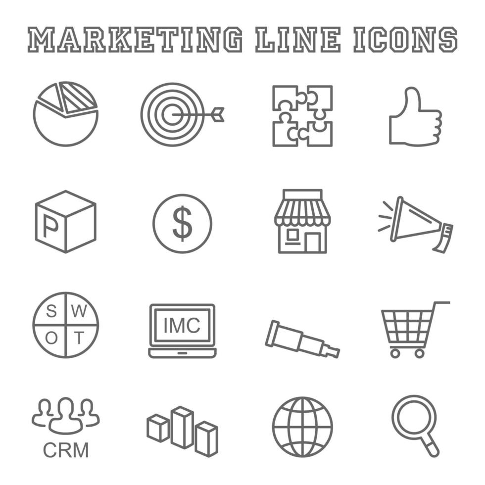 marketing line icons vector