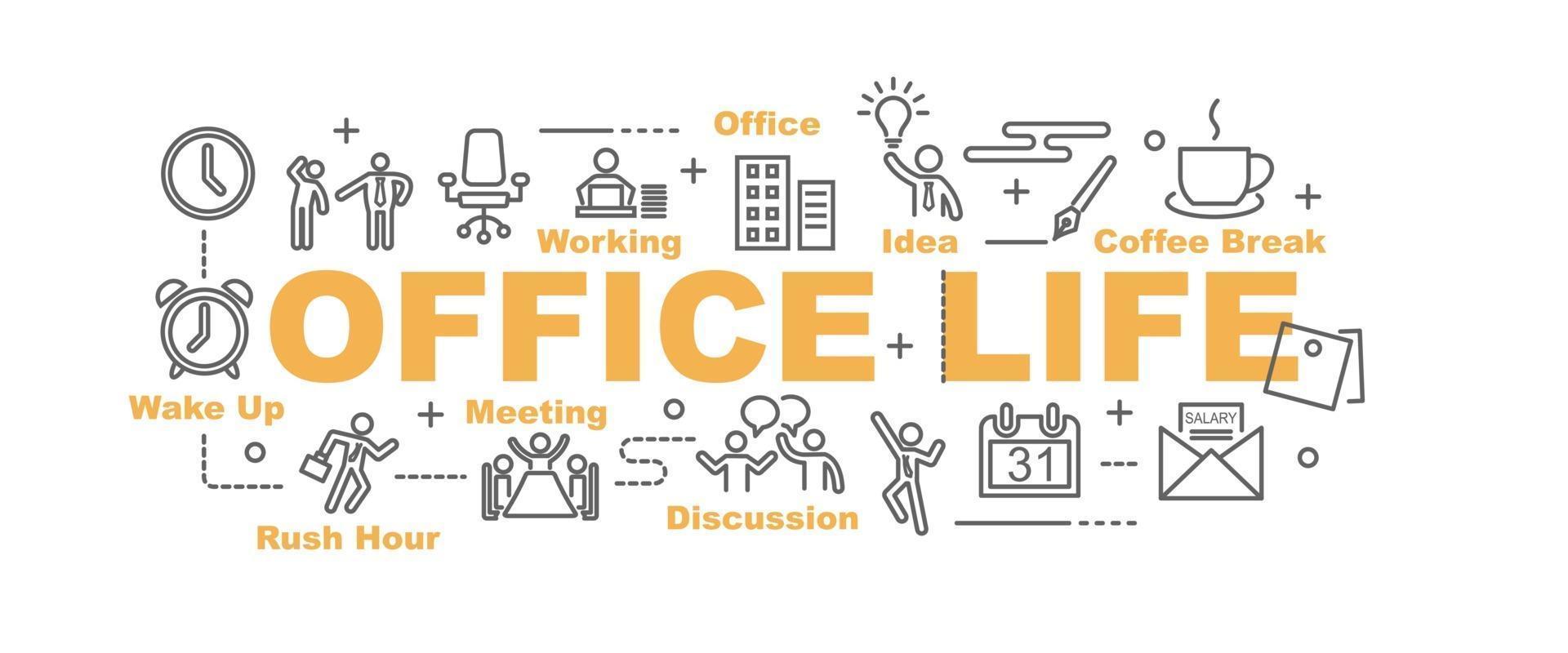 office life vector banner