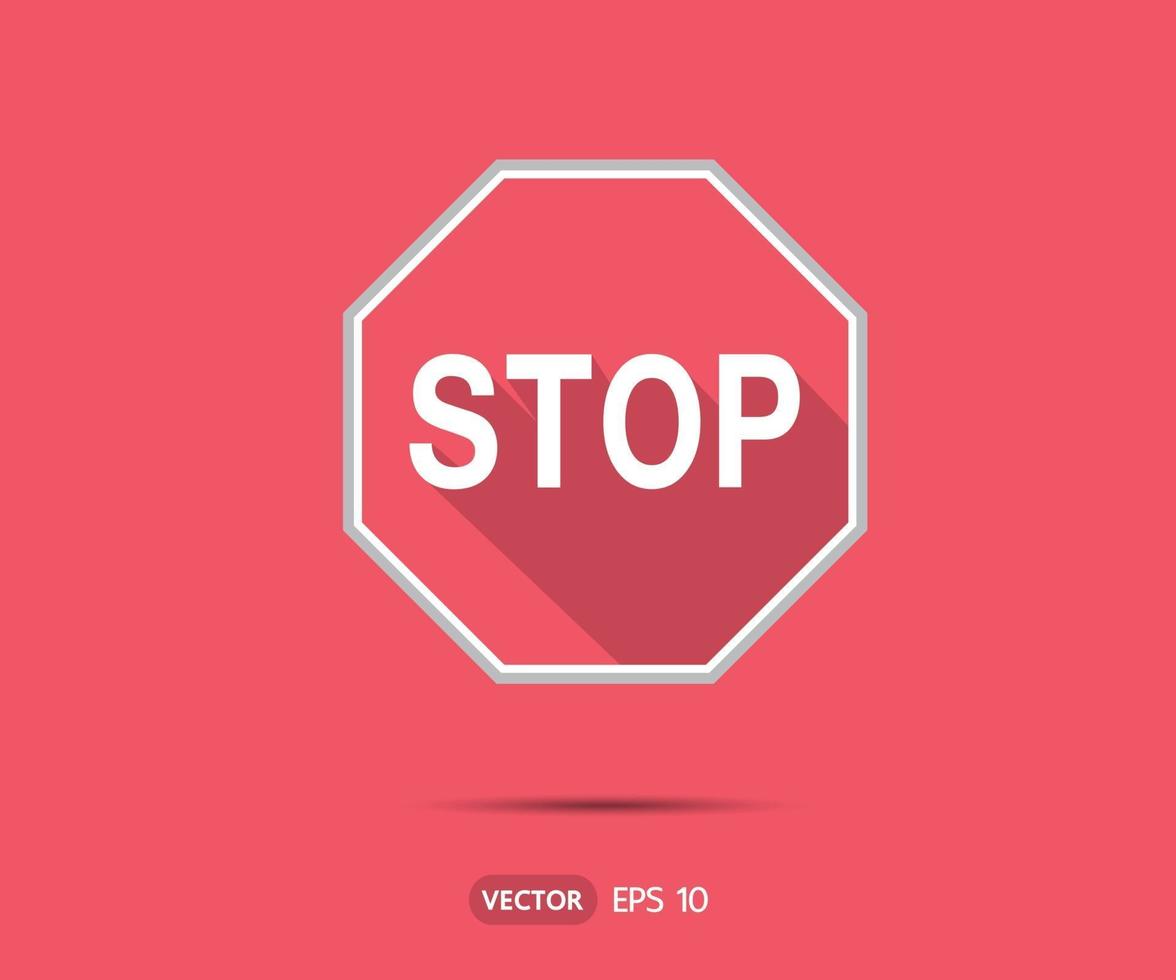 Traffic Stop Sign Icon, logo vector illustration