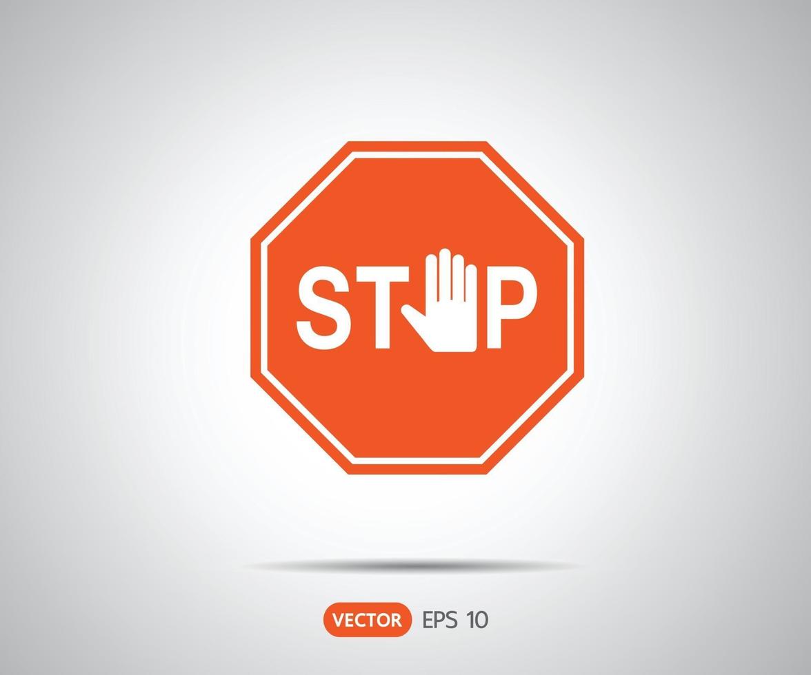 Traffic Stop Sign Icon, logo vector illustration