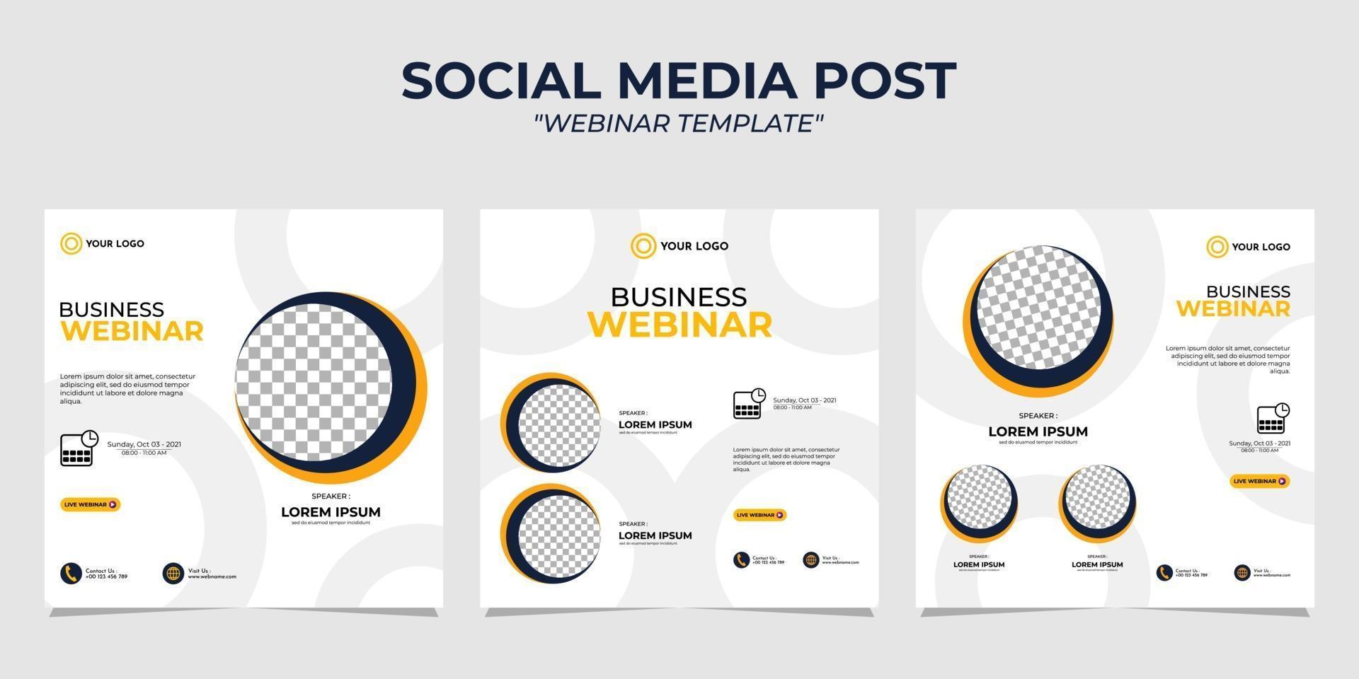 social media story post templates webinar vector