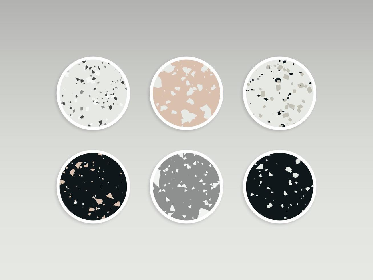 Terrazzo abstract icon set vector