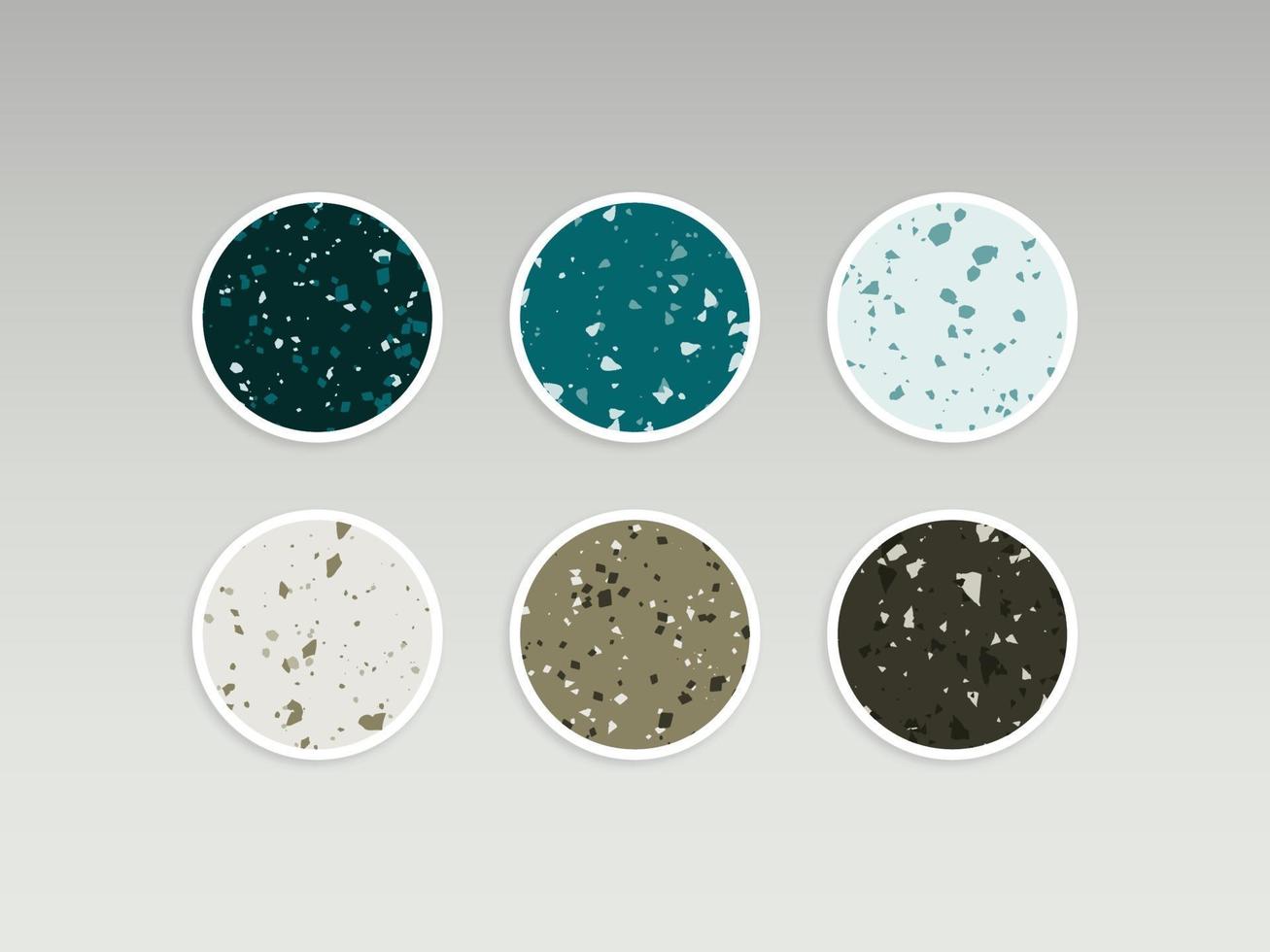 Terrazzo abstract icon set vector