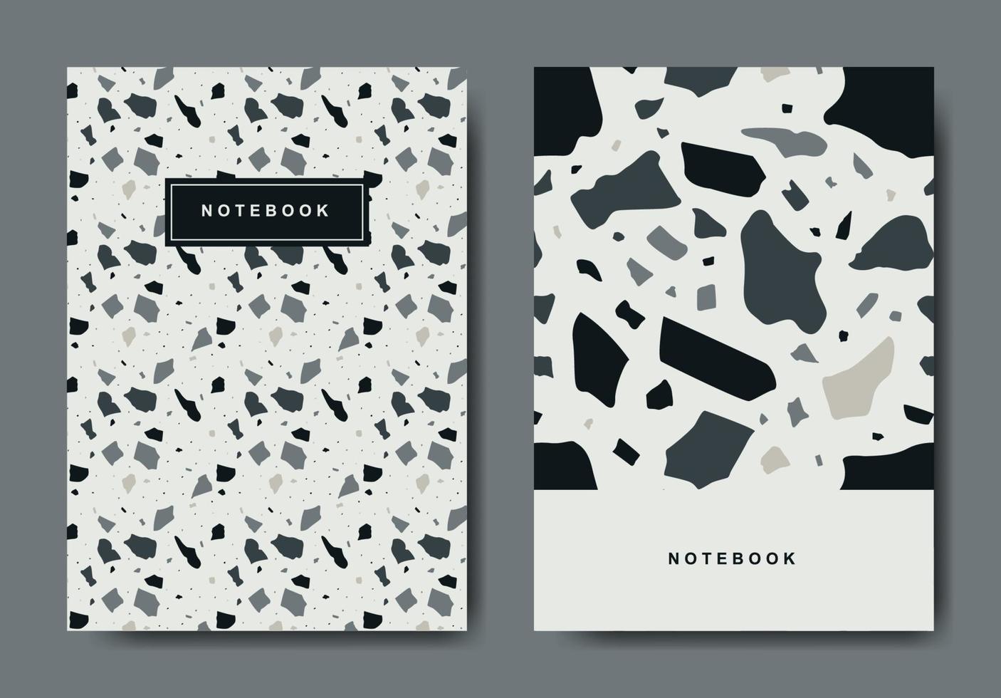 Terrazzo abstract cover page templates. Universal abstract layouts. Applicable for notebooks, planners, brochures, books, catalogs vector