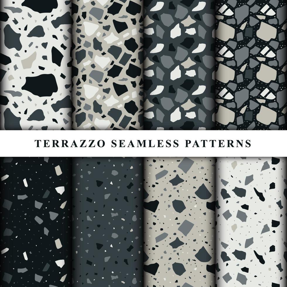 Set of terrazzo patterns vector