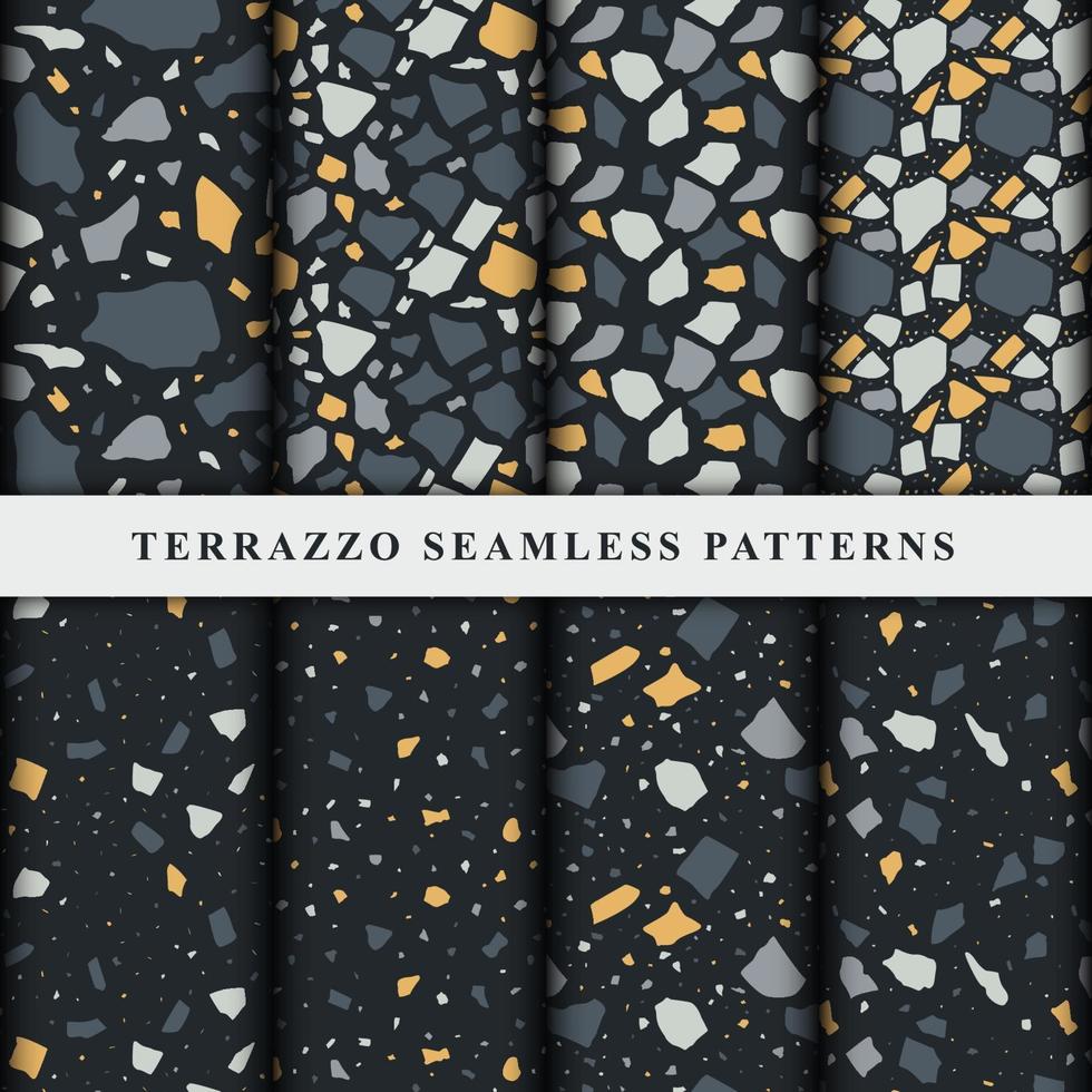 Set of terrazzo patterns vector