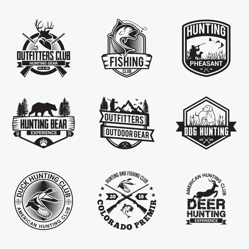 Hunting Badges. Logos vector design templates