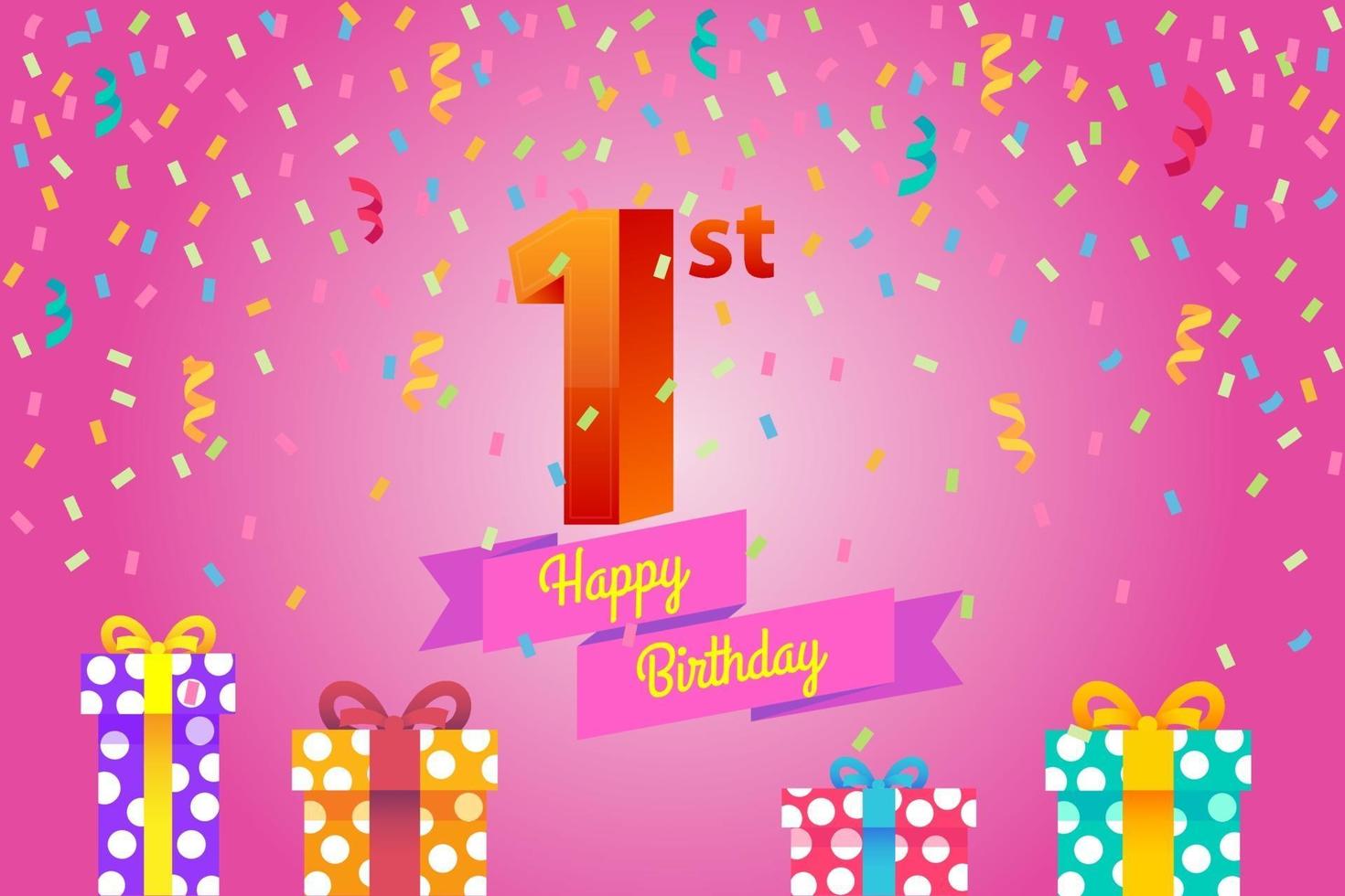 First Happy Birthday Template Design vector