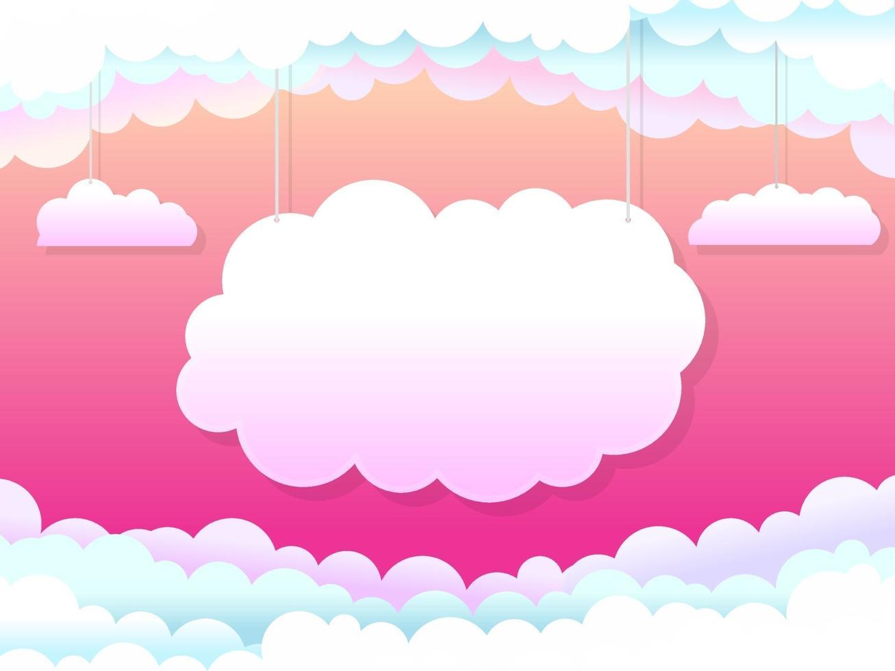 Hanging Clouds Fantasy Landing Page Design vector