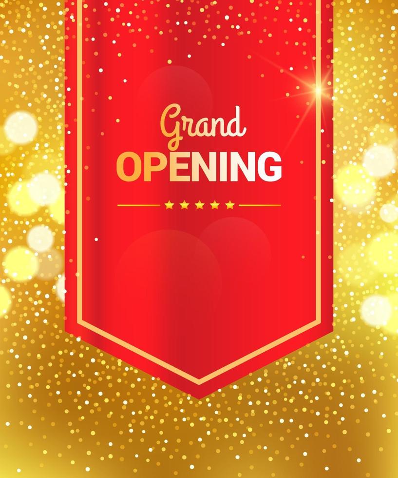 Grand Opening Template Design, Falling Red Curtain vector