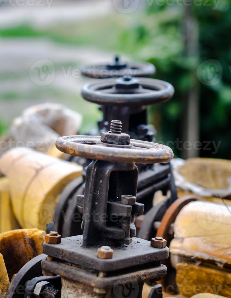Close-up of water valves photo
