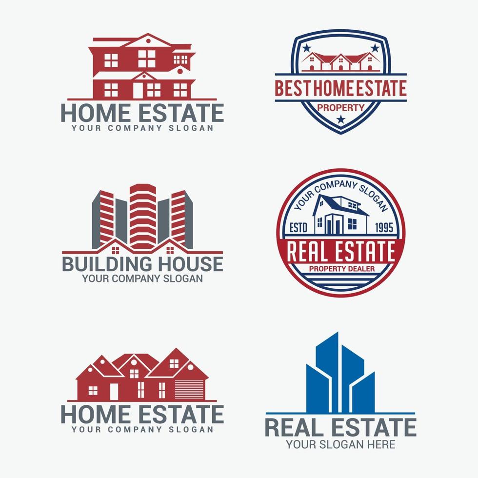 Real Estate Logo Design Set vector