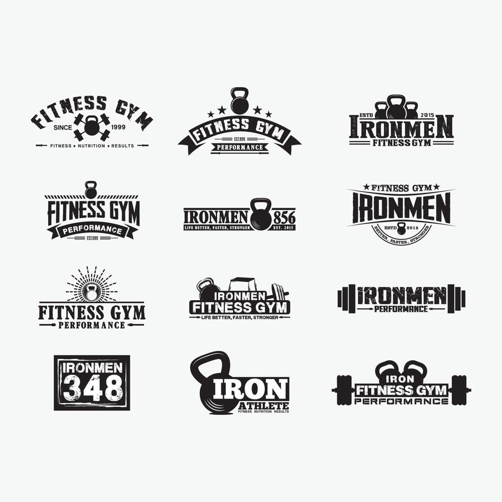 Fitness badges Logo Design Template Set vector