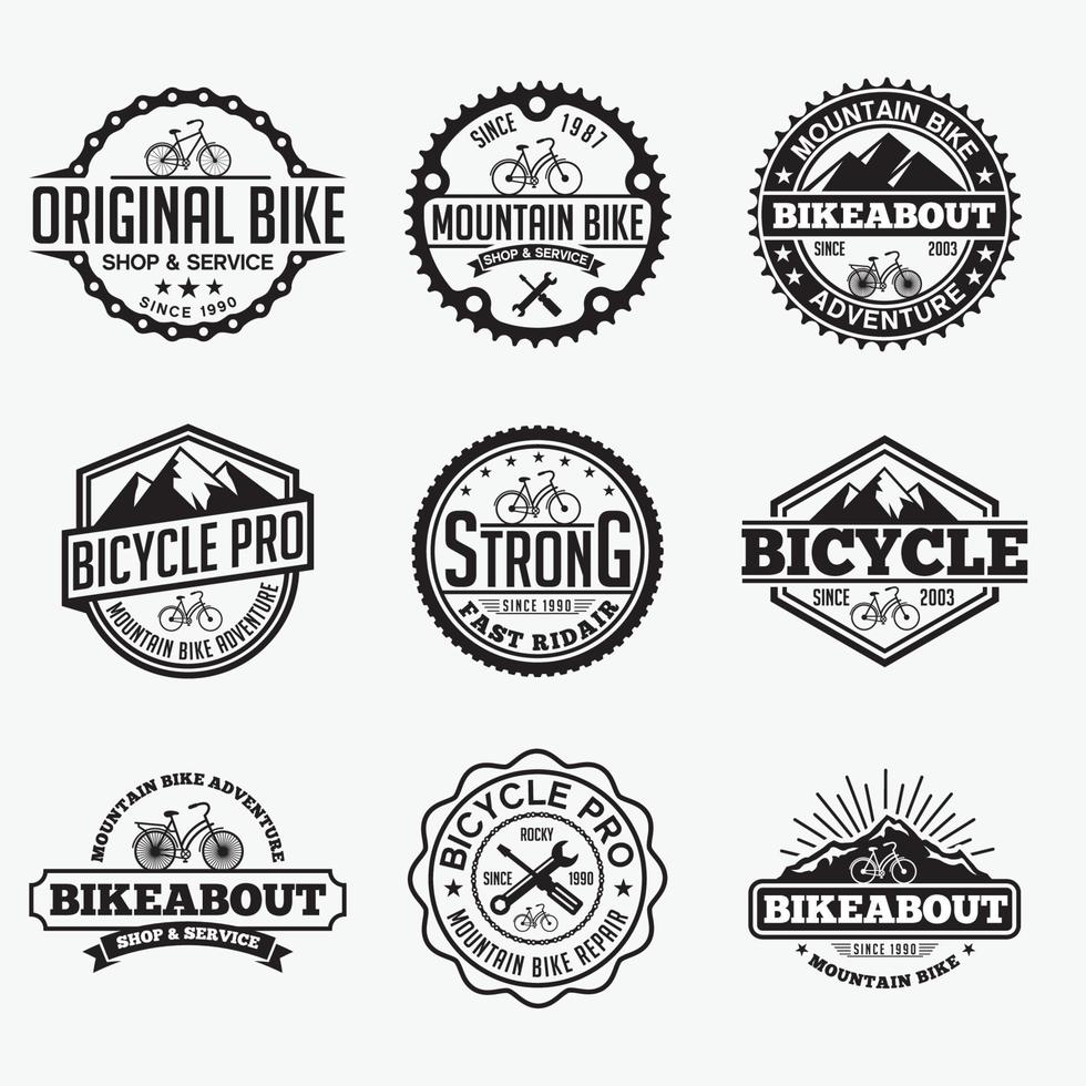 Sport Bicycle Badges Logos vector design templates