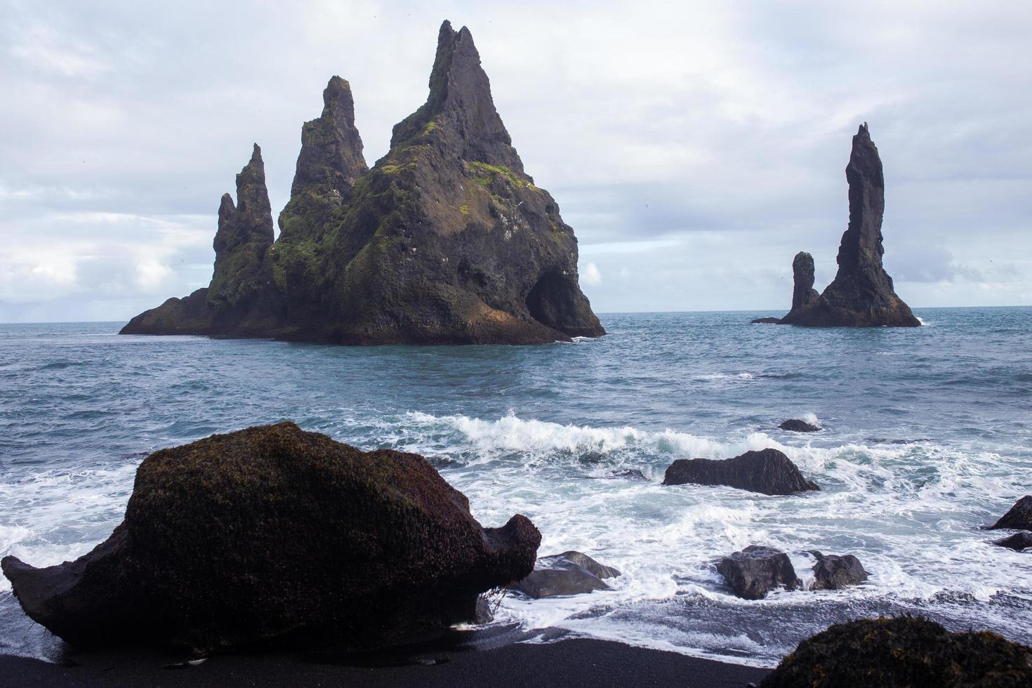 Black beach in Vik, Iceland photo