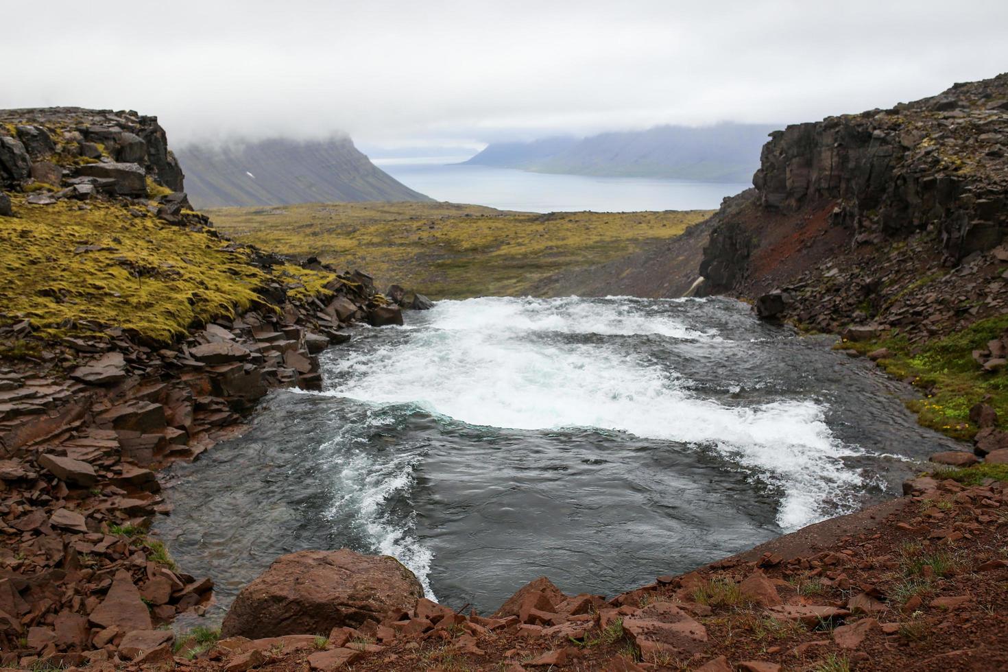 Tide pool on an Icelandic fjord photo