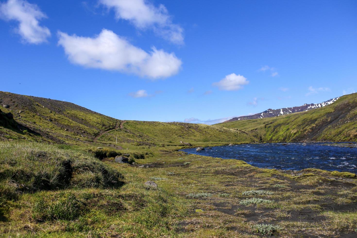 Glacial river in Iceland on Landmannalaugar trail photo