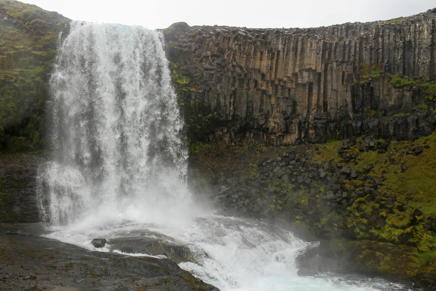 Waterfall on Landmannalaugar hike in Iceland photo