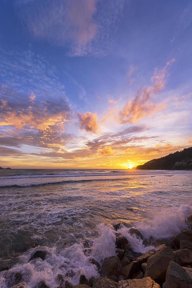 Sunset sky on a tropical sea photo