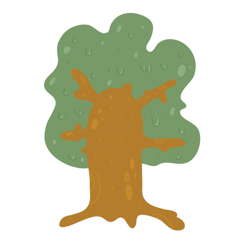 árbol de estilo de dibujos animados decorativos aislado sobre fondo blanco vector