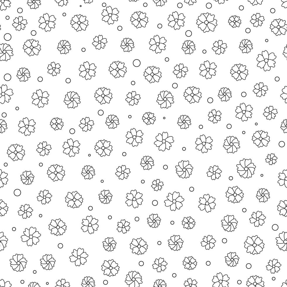 Cute hand drawn small flowers seamless pattern vector