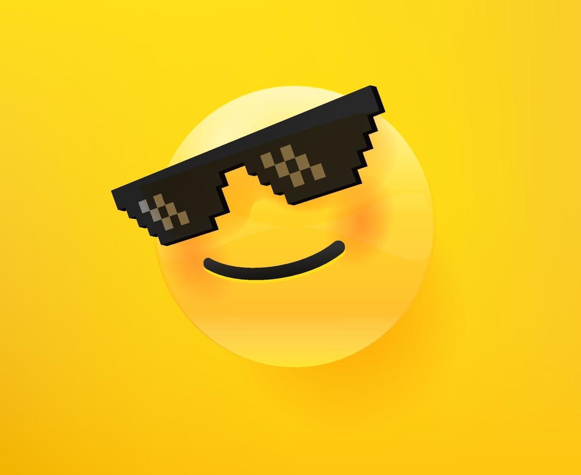 Like a boss emoticon. 3d comic style editable vector illustration