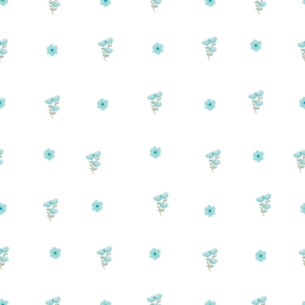 Cute simple small blue Floral pattern vector